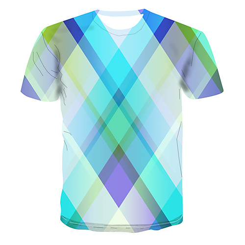 

Men's Club Weekend Street chic / Punk & Gothic T-shirt - 3D / Abstract / Graphic Print Light Blue