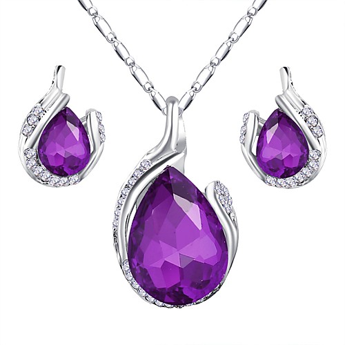 

Women's Jewelry Set Elegant Fashion Earrings Jewelry Purple / Red / Blue For Festival 1 set
