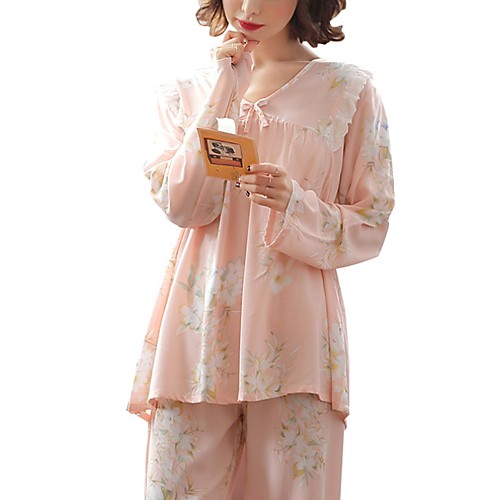 

Women's Round Neck Suits Pajamas Floral