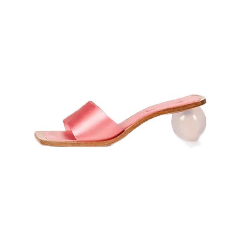 

Women's Sandals Sculptural Heel Square Toe Microfiber Summer Green / Pink