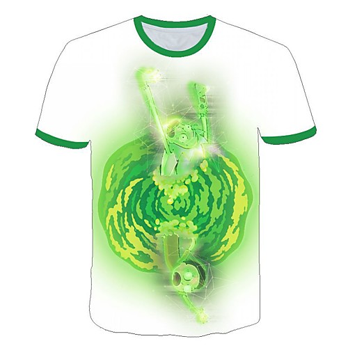

Men's Daily Going out Basic / Street chic T-shirt - Geometric Print White