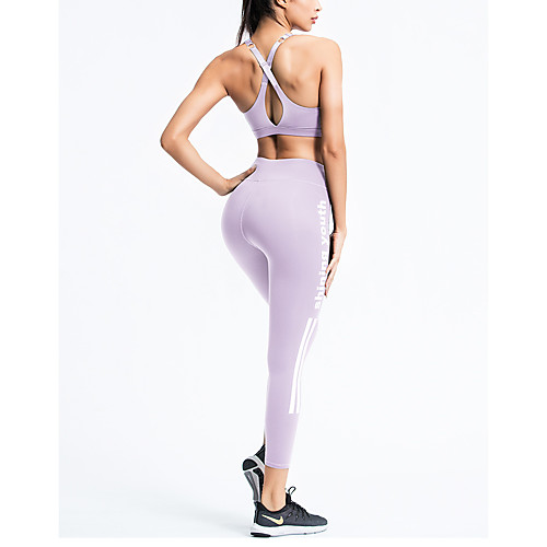 

Women's Sporty / Basic Legging - Solid Colored, Print High Waist Dusty Rose Blue Gray S M L