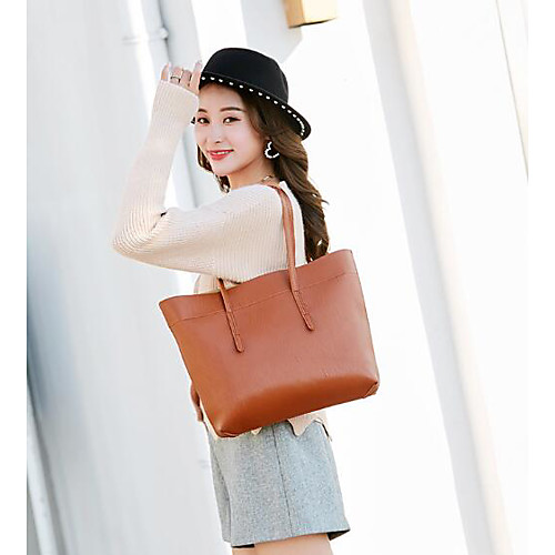 

Women's PU Top Handle Bag Solid Color Almond / Green / Brown