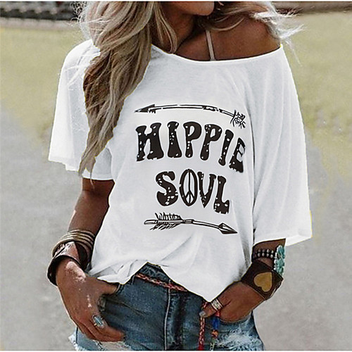 

Women's Daily T-shirt - Letter White
