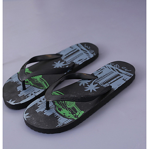 

Men's PU Spring & Summer Casual Slippers & Flip-Flops Breathable Camouflage Army Green / Blue / Black