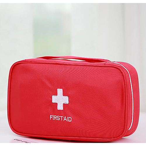 

Oxford Cloth Zipper Emergency Survival Bag Solid Color Daily Red / Gray