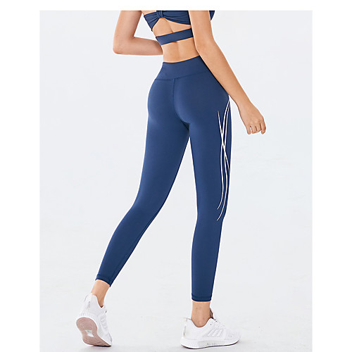 

Women's Sporty / Basic Legging - Geometric / Solid Colored High Waist Blue Brown Black S M L