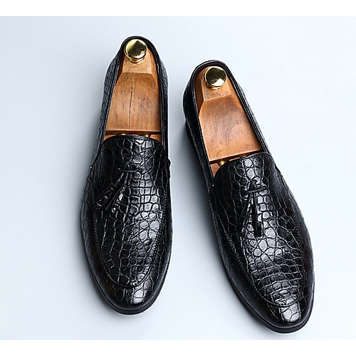 

Men's PU Spring & Summer Casual Loafers & Slip-Ons Walking Shoes Breathable Black / Brown