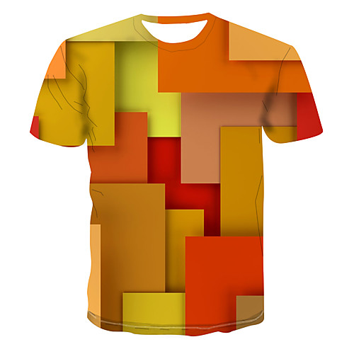 

Men's Club Weekend Street chic / Punk & Gothic T-shirt - 3D / Abstract / Graphic Print Orange