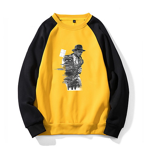 

Men's Basic Hoodie / Sweatshirt - Geometric Yellow US32 / UK32 / EU40