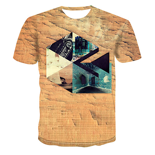 

Men's Club Weekend Street chic / Punk & Gothic T-shirt - 3D / Abstract / Graphic Print Brown