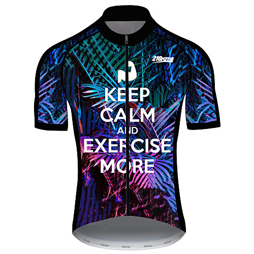 

21Grams Men's Short Sleeve Cycling Jersey 100% Polyester Black / White Novelty Bike Jersey Top Mountain Bike MTB Road Bike Cycling UV Resistant Breathable Quick Dry Sports Clothing Apparel / Stretchy