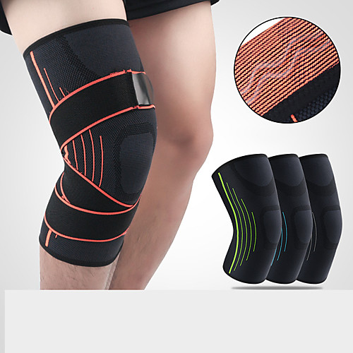 

Knee Brace Knee Sleeve Sporty for Joint Pain and Arthretith Running Marathon Adjustable Anti-slip Strap Compression Men's Women's Silicon Nylon Spandex Fabric 1 Piece Sports BlackSliver Black