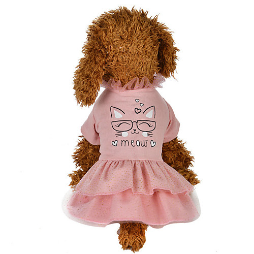 

Dog Costume Dress Dog Clothes Breathable Pink Costume Beagle Bichon Frise Chihuahua Cotton Character Party Cute XS S M L XL