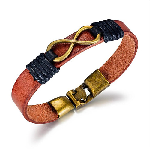 

Men's Chain Bracelet Leather Bracelet Classic Fashion Punk Leather Bracelet Jewelry Black / Brown For Gift Festival