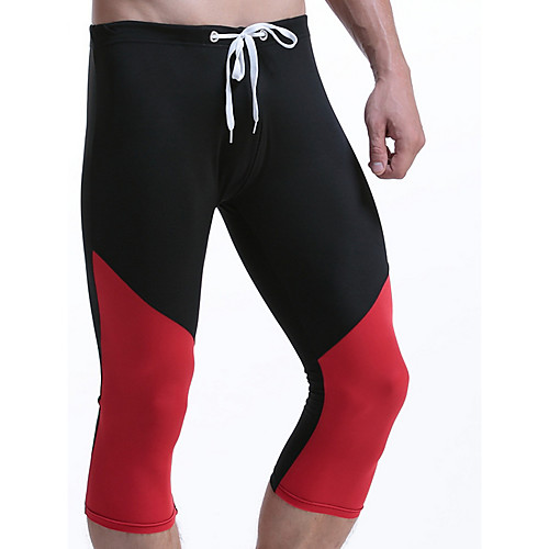 

Men's Basic Red Orange Green Swim Trunk Bottoms Swimwear Swimsuit - Color Block Print M L XL Red