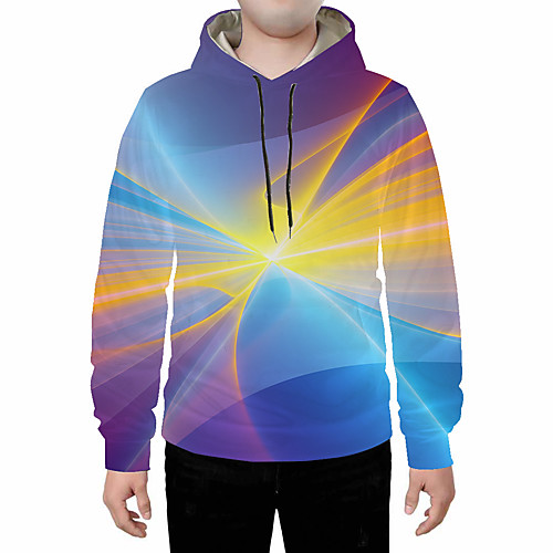 

Men's Casual / Basic Hoodie - Print / 3D Rainbow US32 / UK32 / EU40