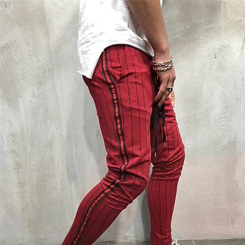 

Men's Jogger Pants Harem Stripes Black Red Army Green Running Fitness Gym Workout Bottoms Sport Activewear Breathable Soft Stretchy