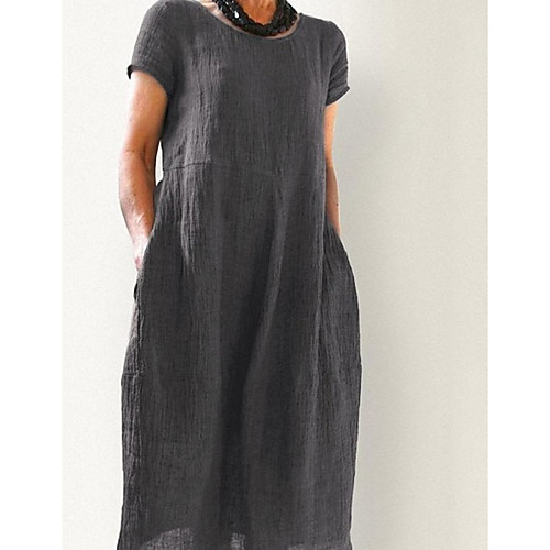 

Women's Maxi Yellow Navy Blue Dress Swing Solid Color S M