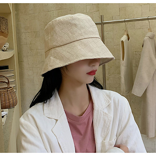 

Women's Basic Cotton Sun Hat-Solid Colored Blushing Pink Orange Khaki
