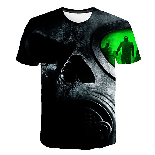 

Men's Daily Sports Street chic / Exaggerated T-shirt - Color Block / 3D / Abstract Print Black