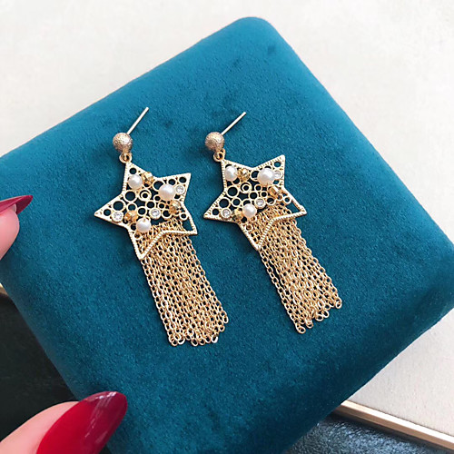 

Women's Earrings Tassel Fringe Wedding Birthday Star Trendy Romantic Earrings Jewelry White For Congratulations Event / Party 1 Pair