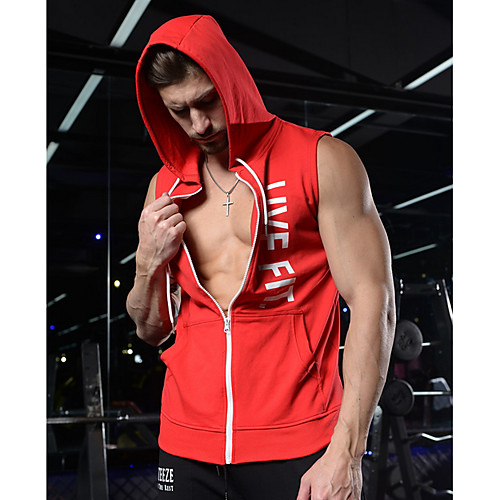 

Men's Casual Hoodie - Letter Hooded Red US32 / UK32 / EU40