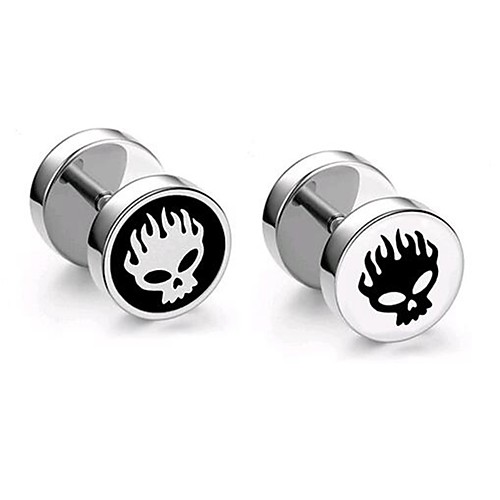 

Stud Earrings Skull Punk Trendy Korean Earrings Jewelry Black / Silver For Street Festival