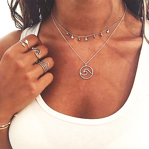 

Women's Pendant Necklace Necklace Friends European Romantic Casual / Sporty Sweet Chrome Silver 50 cm Necklace Jewelry 1pc For Street Festival