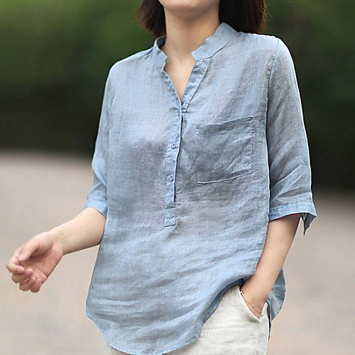 

Women's Daily Shirt - Solid Colored Blushing Pink