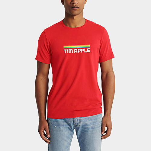 

Men's Daily Sports Business / Basic T-shirt - Rainbow / Letter Black & White, Print Black