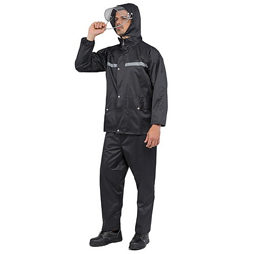 

Men's Hiking Raincoat Outdoor Waterproof Windproof Raincoat Black