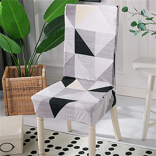 

Geometric Triangle Print Very Soft Chair Cover Stretch Removable Washable Dining Room Chair Protector Slipcovers Home Decor Dining Room Seat Cover