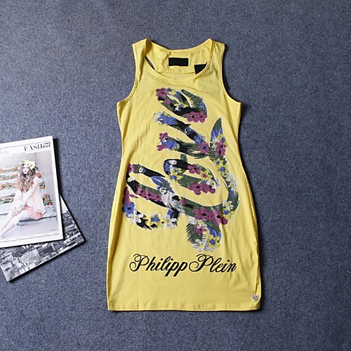 

Women's Yellow White Cover-Up Swimwear Swimsuit - Letter S M L Yellow