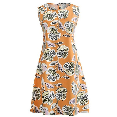 

Women's Yellow Dress A Line Floral S M