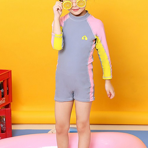 

Girls' Rash Guard Dive Skin Suit Top Bottoms UV Sun Protection Breathable Long Sleeve Swimming Diving Water Sports Patchwork Spring Summer / Kid's