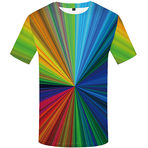 

Men's Daily Street chic T-shirt - 3D Print Rainbow