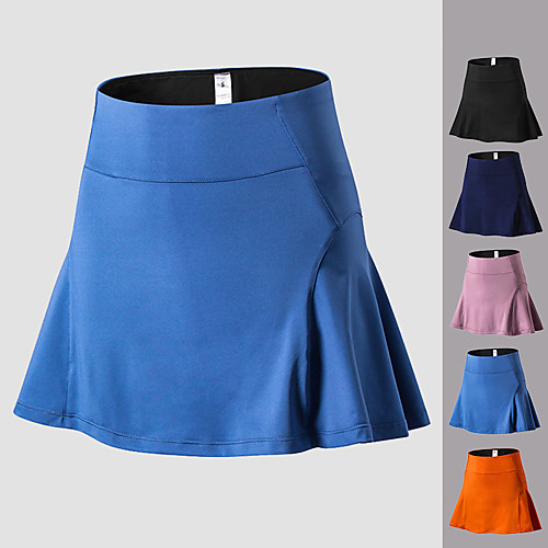 

Women's High Waist Yoga Skirt Solid Color Pink Orange Blue Black Dark Blue Elastane Running Fitness Gym Workout Bottoms Sport Activewear Breathable Soft Stretchy