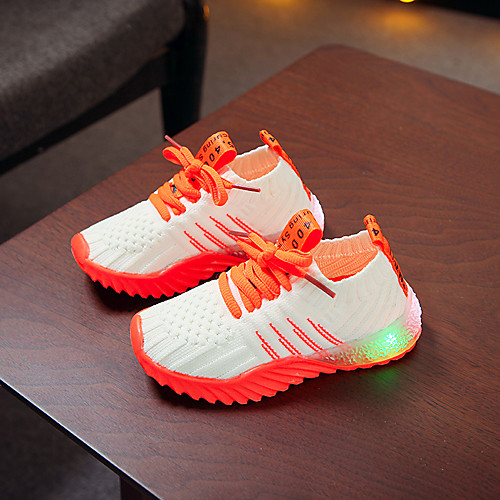 

Boys' / Girls' LED Shoes Flyknit Athletic Shoes Toddler(9m-4ys) / Little Kids(4-7ys) Pink / Orange / Green Spring / Summer / Color Block