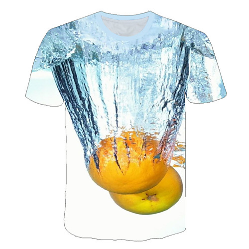 

Men's Daily Sports Basic / Exaggerated T-shirt - Color Block / 3D / Beer Print Rainbow