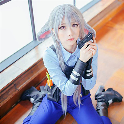 

Zootopia Judy Cosplay Wigs Women's Braid 31 inch Heat Resistant Fiber Plaited Gray Gray Anime