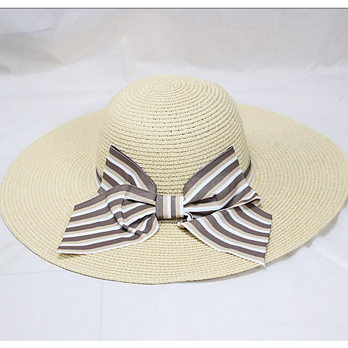 

Women's Basic Cute Straw Sun Hat-Color Block Blushing Pink Khaki Green