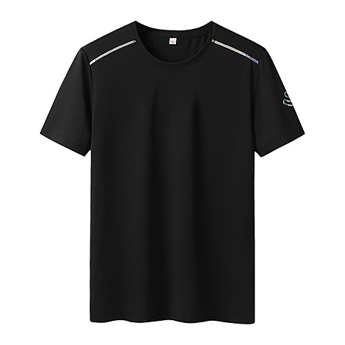 

Men's Running T-Shirt Round Neck Running Active Training Jogging Windproof Breathable Quick Dry Sportswear Plus Size Top Short Sleeve Activewear Stretchy / Sweat-wicking