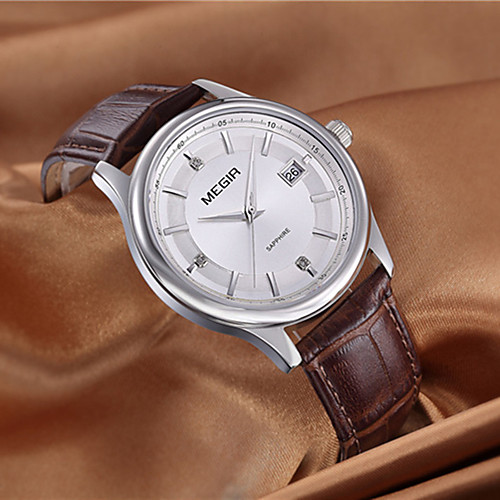 

Men's Quartz Watches Classic Fashion Black Brown Genuine Leather Chinese Quartz Black Brown Water Resistant / Waterproof Casual Watch 30 m 1 pc Analog One Year Battery Life