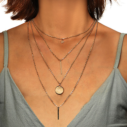 

Women's Necklace Friends European Romantic Casual / Sporty Sweet Chrome Gold 64 cm Necklace Jewelry 1pc For Street Festival