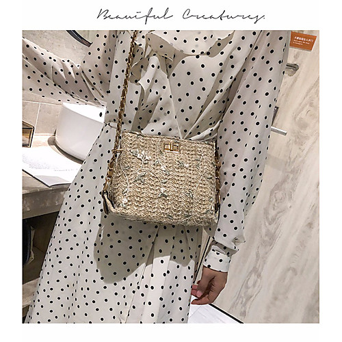 

Women's Polyester Crossbody Bag Solid Color White / Brown