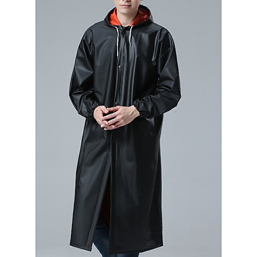 

Protective Clothing Anti Dust And Droplet Men's Daily Fall & Winter Long Coat, Solid Colored Hooded Long Sleeve Polyester Black