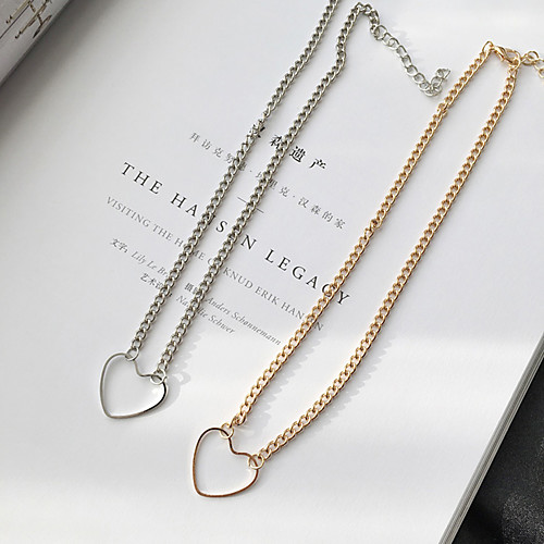 

Women's Pendant Necklace Necklace Friends European Romantic Casual / Sporty Sweet Chrome Gold Silver 35 cm Necklace Jewelry 1pc For Street Festival