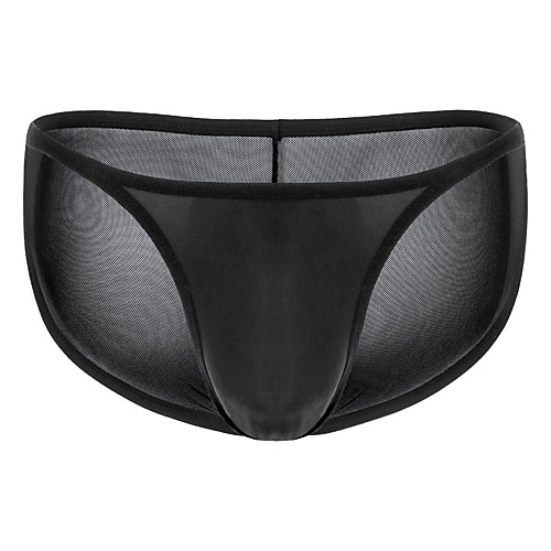 

Men's Mesh / Basic Briefs Underwear - Normal Low Waist Black White Purple S M L
