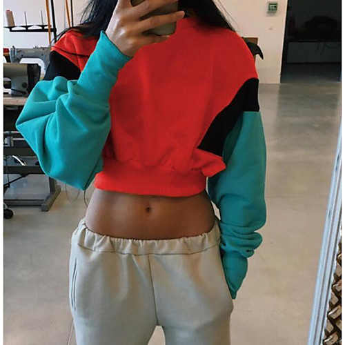 

Women's Active Sweatshirt - Color Block Yellow S
